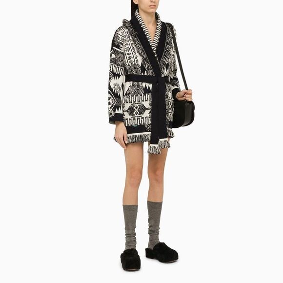 Alanui Black/White Jacquard Cardigan - Picture 2 of 4